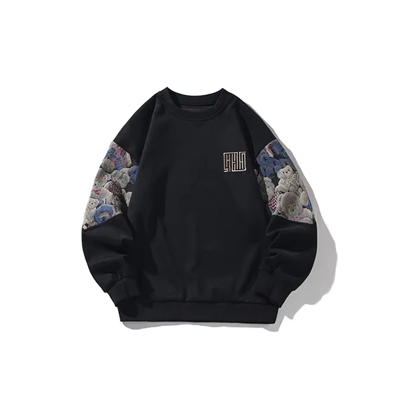 YooMore American Casual Bear-Print Unisex Sweatshirt-19