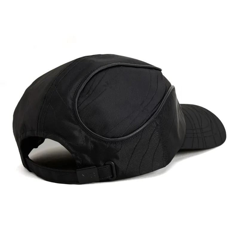 Adidas Recycled Polyamide Leather Metal Baseball Caps Men's Black-1