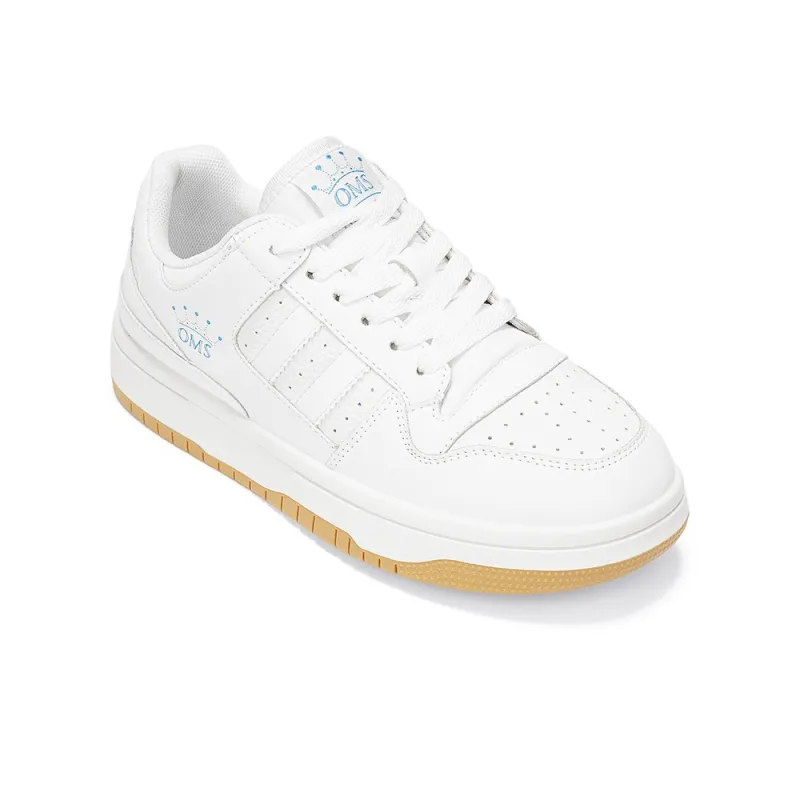 OMS Slip Resistant, Abrasion Resistant, Lightweight, Height Increasing Low Top Skateboard Shoes Women's White-2