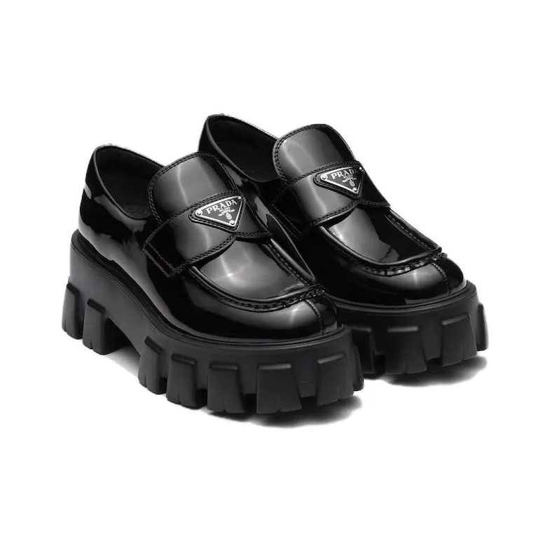 PRADA Monolith Platform Shoes Men's Black-3