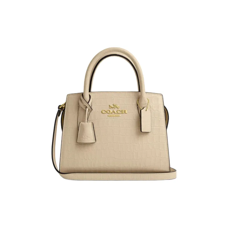 COACH Leather Shoulder Bag, Crossbody Bag, Handbag Trumpets Women's Gold With Ivory-0