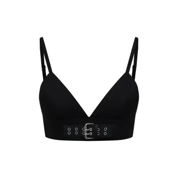 MOSCHINO Buckled-strap Crop Top