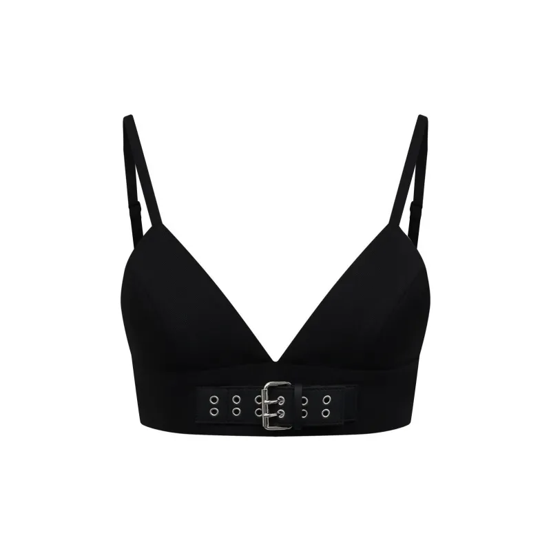 MOSCHINO Buckled-strap Crop Top-0