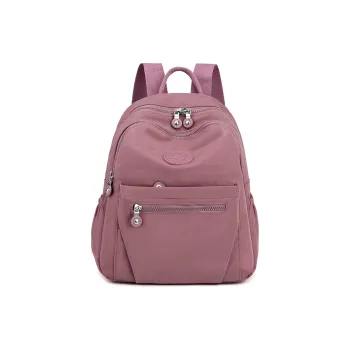 Parker Bear Nylon Fabric Backpack Regular Unisex Flesh Pink/Light Green/Black
