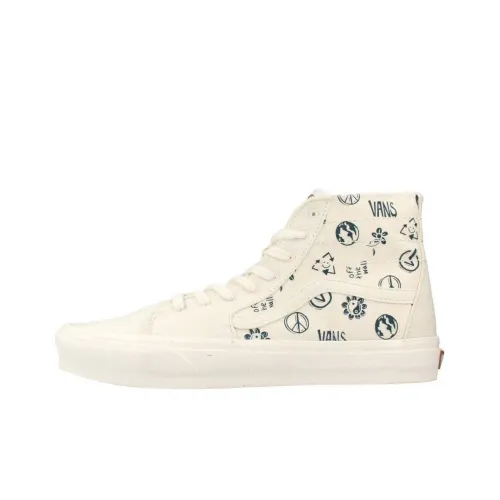 Vans SK8 HI Anti Slip Wear Resistant High Top Skateboard Shoes Unisex White