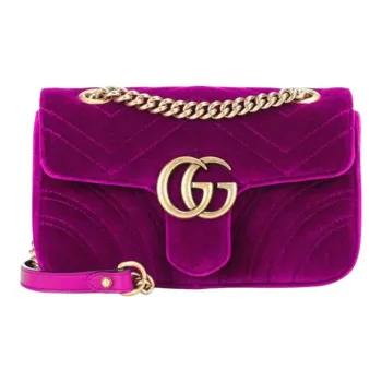 GUCCI GG Marmont Velvet Crossbody Bag, Shoulder Bag Women's Dark Purple