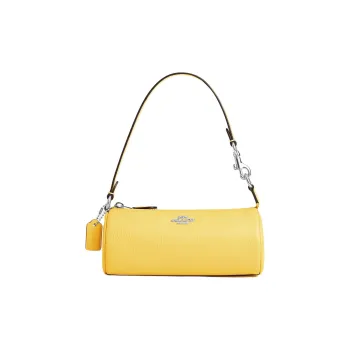 COACH Nolita High-Quality Pebbled Leather Handbag Shoulder Bag Small Size Women's Silver & Vintage Yellow