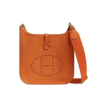 HERMES Evelyne Clemence Bullock Leather Crossbody Bag Shoulder Bag Women's 93 Orange Hermes Orange Combo