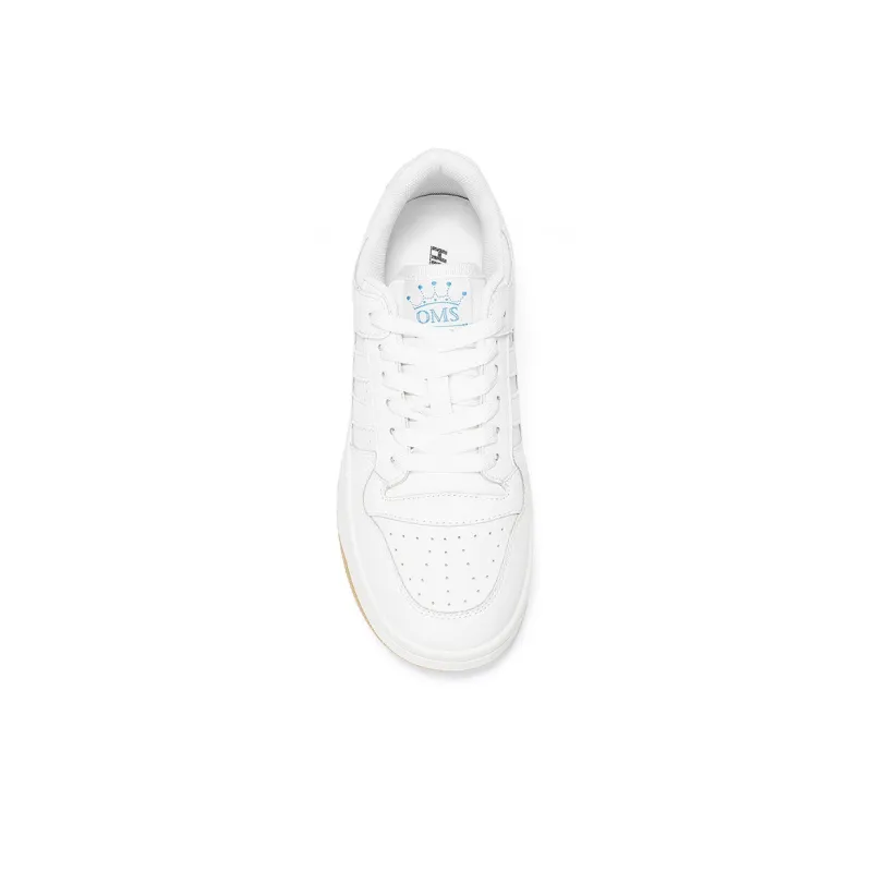 OMS Slip Resistant, Abrasion Resistant, Lightweight, Height Increasing Low Top Skateboard Shoes Women's White-4