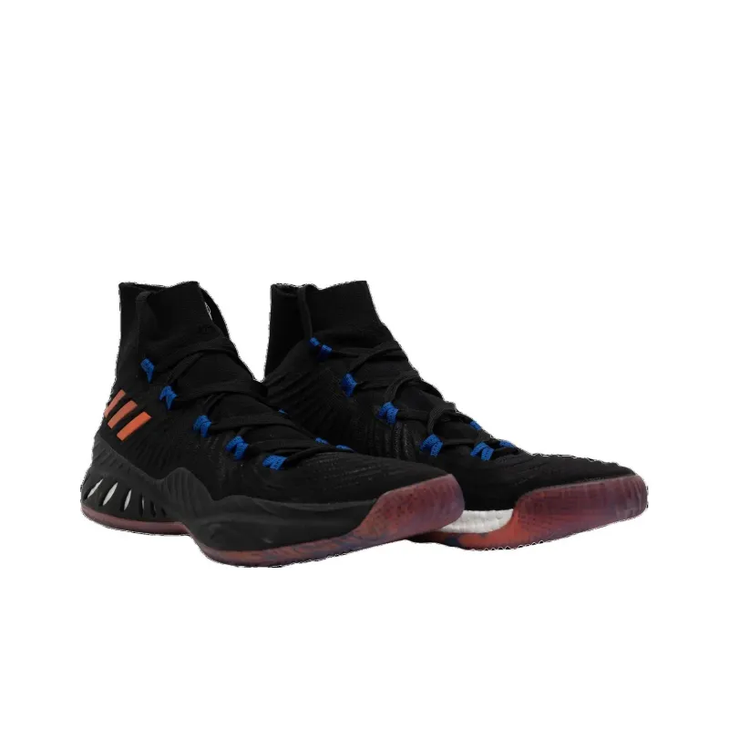 Adidas Crazy Explosive Abrasion Resistant Breathable High Top Basketball Shoes Men's Black-3