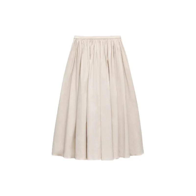 ZARA Casual Long Skirts Women's White-1