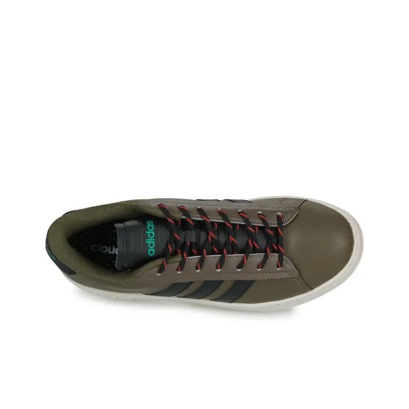 Adidas GRAND COURT ALPHA Grand Court Alpha Cushioning Wear Resistant Low Top Skateboard Shoes Men's Gray-4