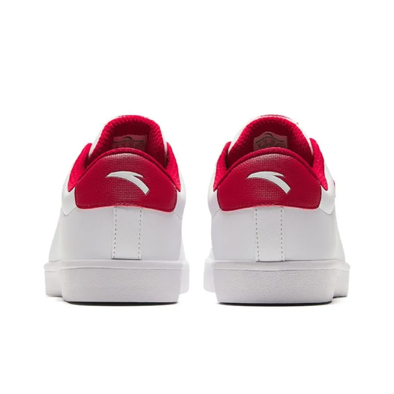 Anta Anti Slip Wear Resistant Low Top Skateboard Shoes Men's White Red-2