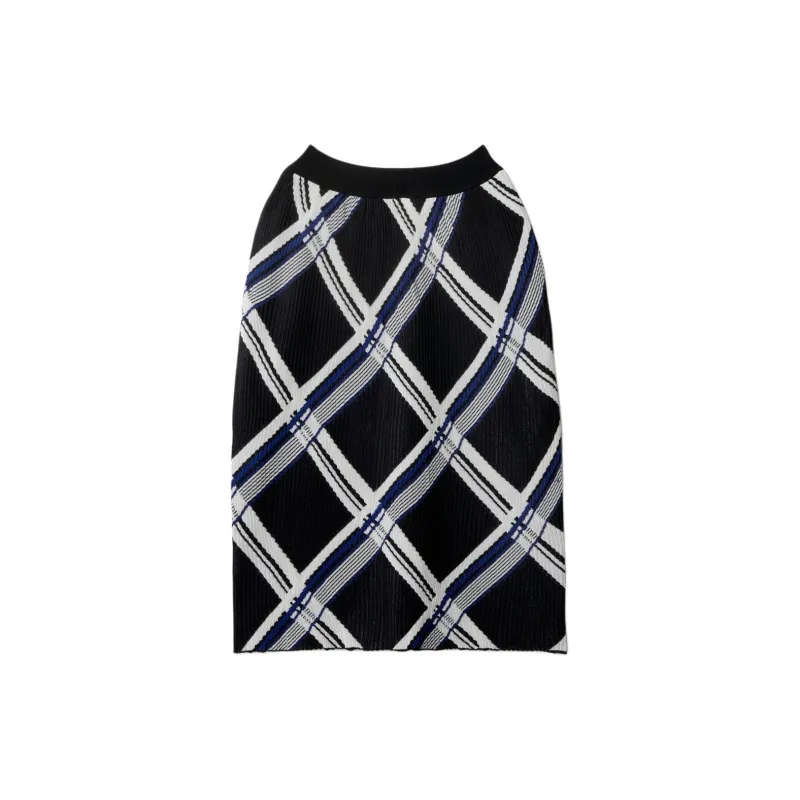 Burberry Checked Silk Skirt-1