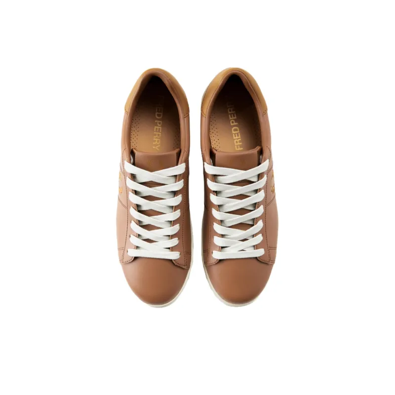 FRED PERRY Low Top Skateboard Shoes Men's Brown-1