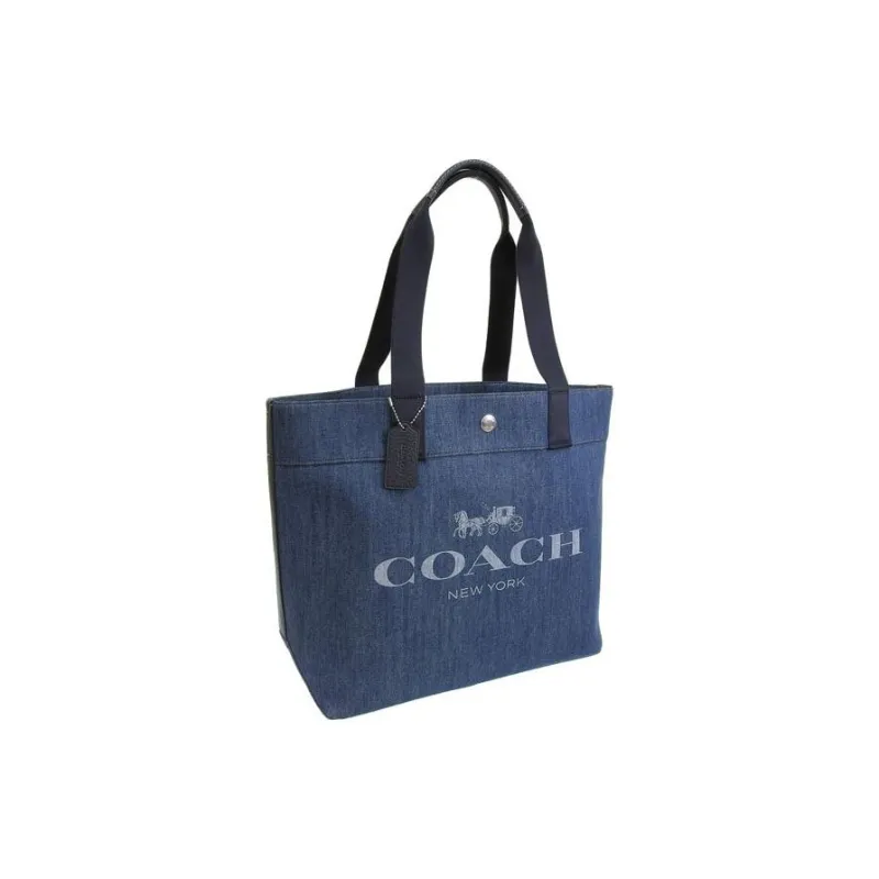 COACH Denim Tote Bag, Shopping Bag, Handbag, Shoulder Bag Women's Blue-4
