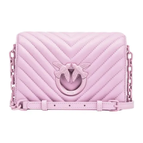 PINKO Click Series Sheepskin Shoulder Bag, Crossbody Bag Mini Women's Pink
