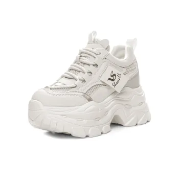 Shoe Cabinet Floral Language Wear-Resistant Breathable Height Increasing Low-Top Chunky Sneakers Women's