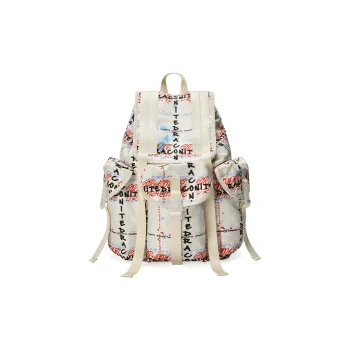 DRACONITE Polyester Backpack Multi Compartment Backpack Regular Unisex Ecru Color Block