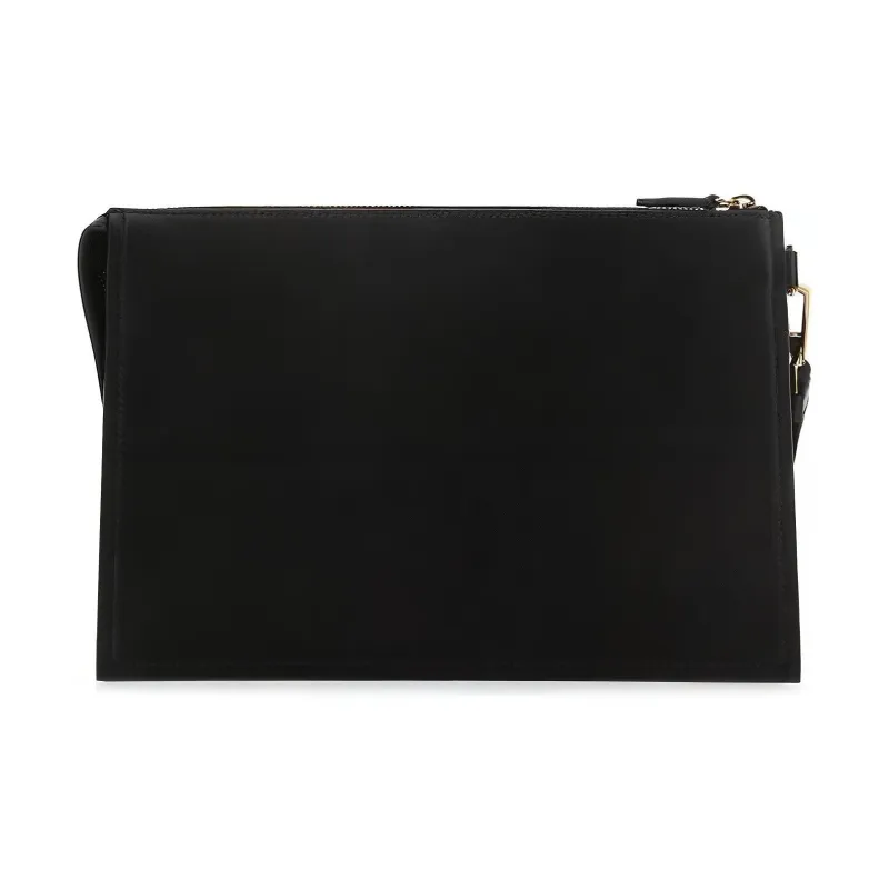 VERSACE Leather Commute Coin Purse, Clutch Regular Men's Black-2