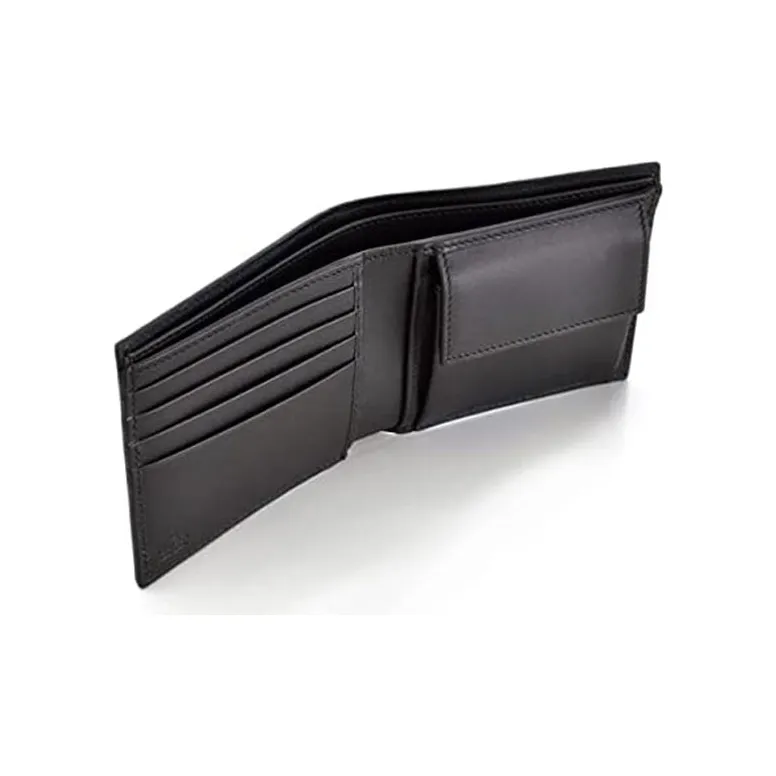 GUCCI Canvas Card Holder Wallet With Coin Pocket Men's Ebony/Beige/Brown-3