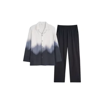 Sha Qian Pajama Set Spring And Fall Season Men's Carbon Gray