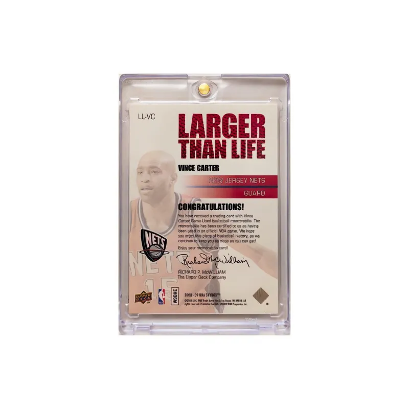Yi Shot Flyman Vince Carter 2008 09 UPPER DECK SKY BOX Game Used Jersey Patch Basketball Card Sports Cards 1-1