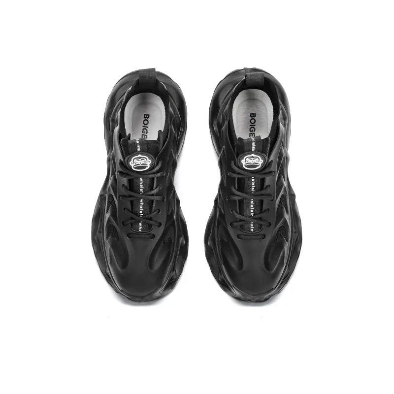 BOIGEMES Low Top Chunky Sneakers Men's Black-4