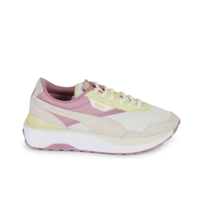 PUMA Cruise Rider Trainer Cushioned Slip-Resistant Low-Top Casual Shoes Women's White Pink-1