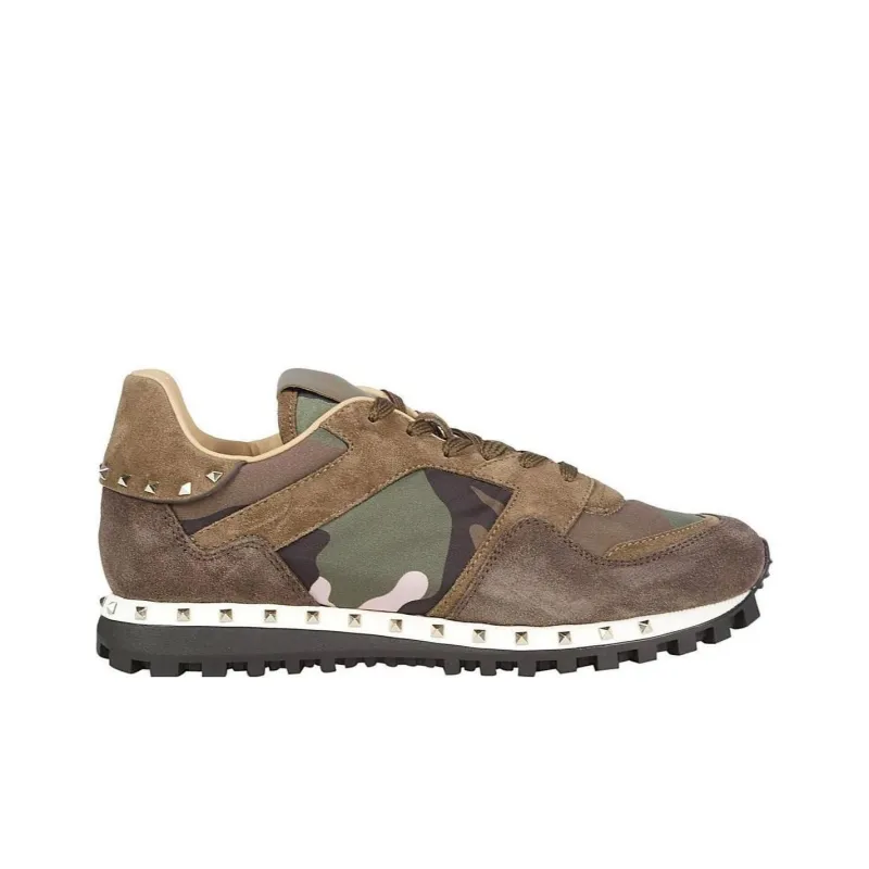 Valentino Cushioning Low Top Sports Casual Shoes Women's Brown Green-1