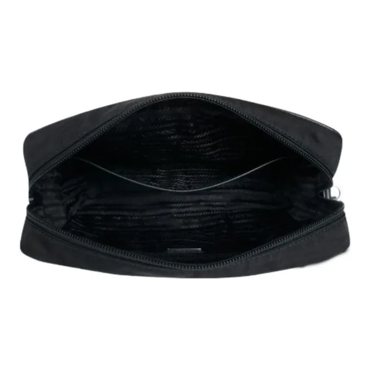 PRADA Nylon Makeup Bag Unisex Black-4