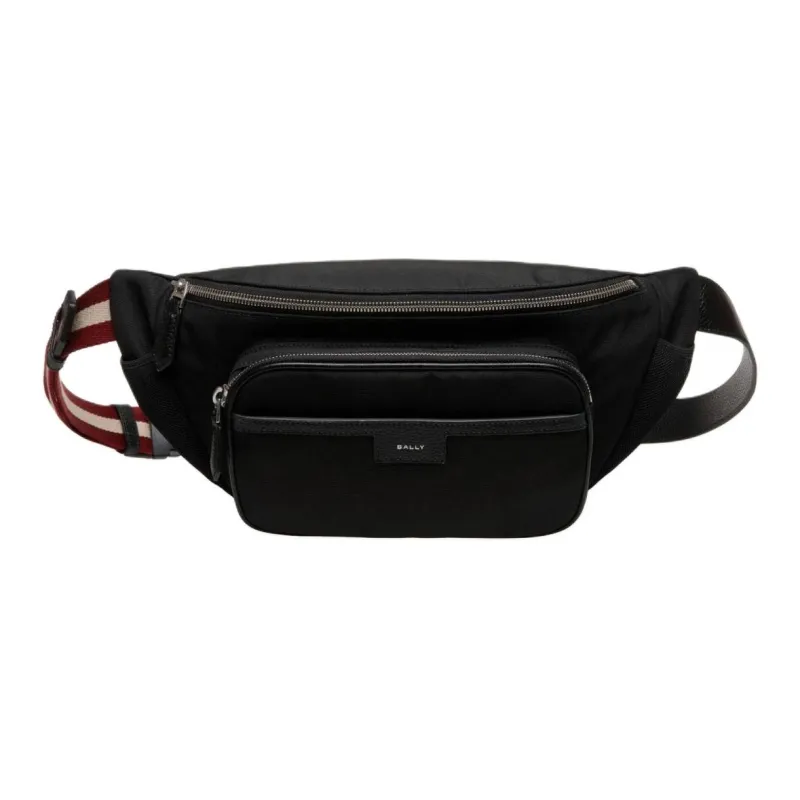 BALLY Nylon Fabric Fanny Pack Men's Black-0