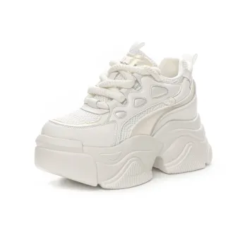 Shoe Cabinet Floral Language Anti Slip Wear Resistant Breathable Height Increasing Low Top Chunky Sneakers Women's