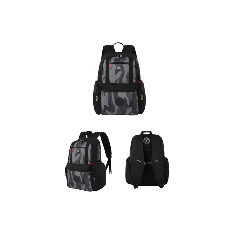 SUISSEWIN Polyester Backpack Regular Unisex Black/Gray/Camouflage-7