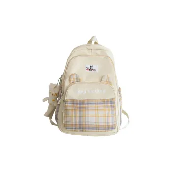 FAMAN Nylon Backpack Women's Ecru+Charm/Black+Charm/Pink+Charm/Purple+Charm/Blue+Charm
