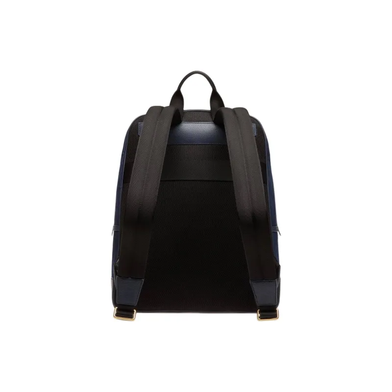 BALLY Canvas With Leather Backpack Men's Blue-2