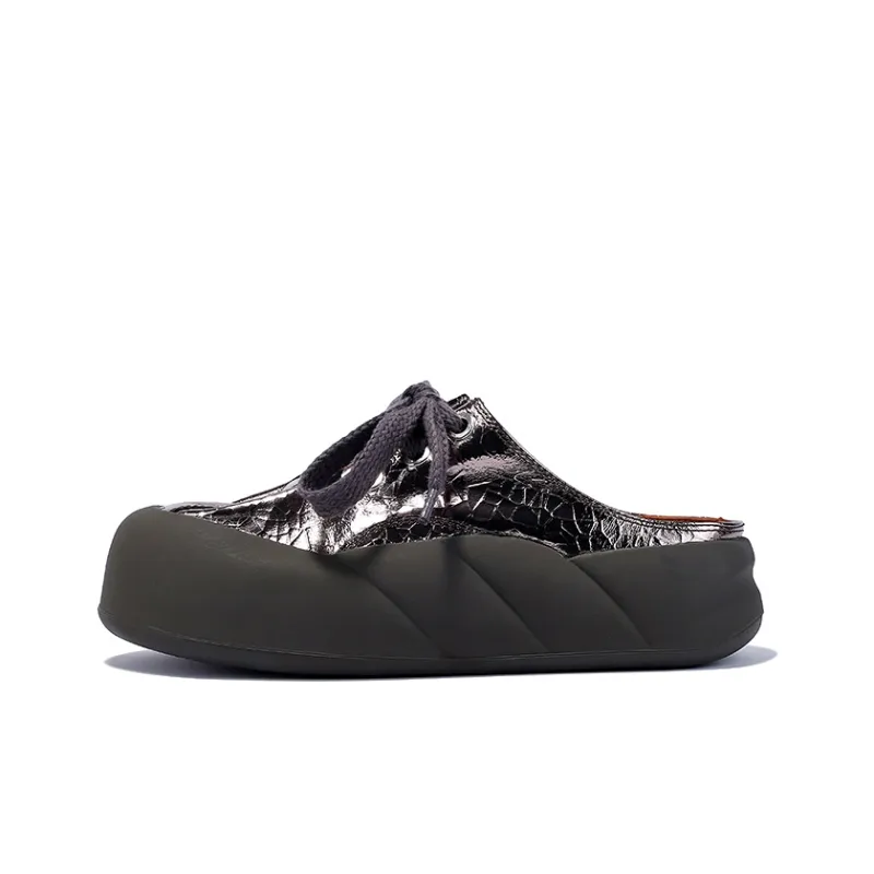 BELLALILY Wrap toe Slippers 4.5cm Women's Silver Gunmetal-7