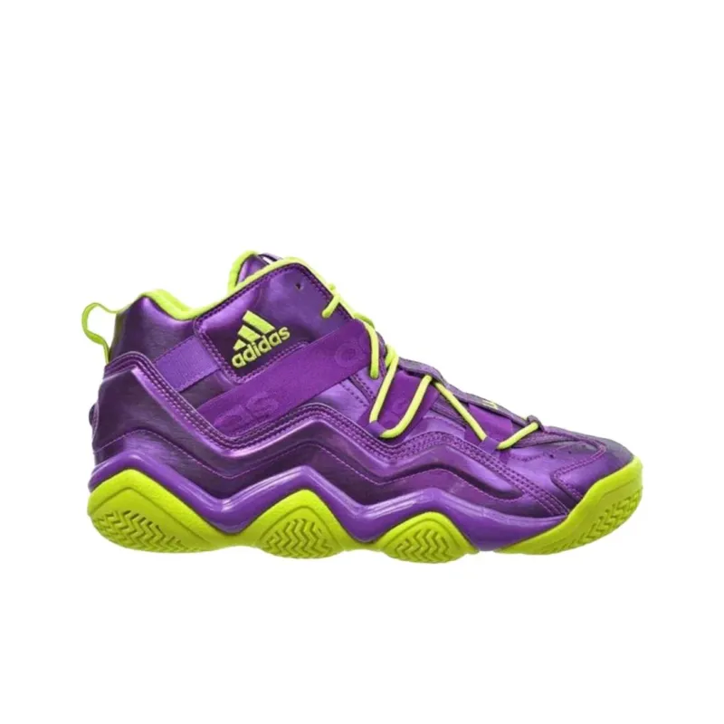 Adidas Top Ten 2000 Cushioning, Wear Resistant Mid Top Vintage Basketball Shoes Men's Purple Green-1