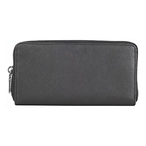 COACH Wallet Cow Leather Clutches Wallets Small Size Men's Black
