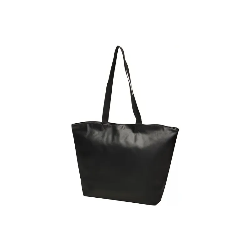 PUMA Artificial Leather With Textile Tote Bag, Shopping Bag, Sports Bag, One Shoulder Handbag Tubas Women's Black-2