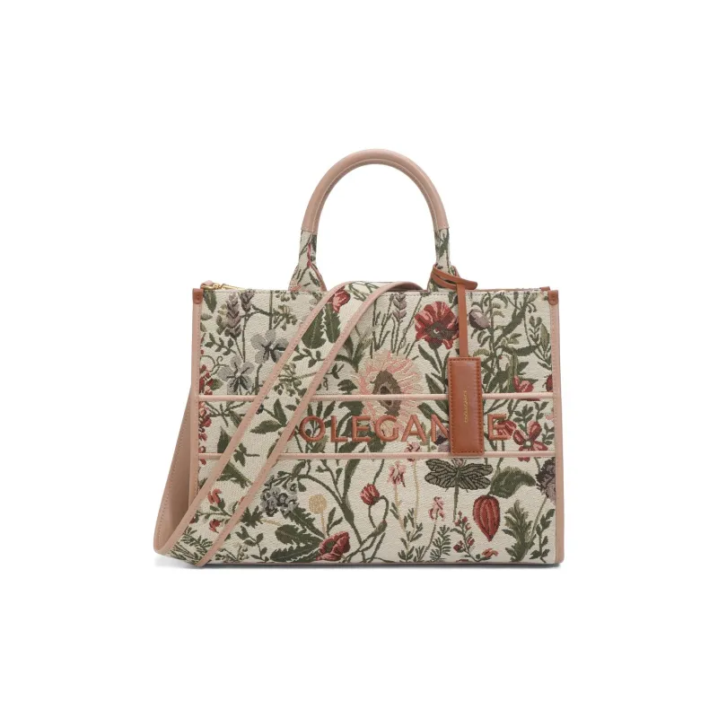 BELLE Fabric Tote Bag Shopping Bag Handbag Large Size Women's Floral-3