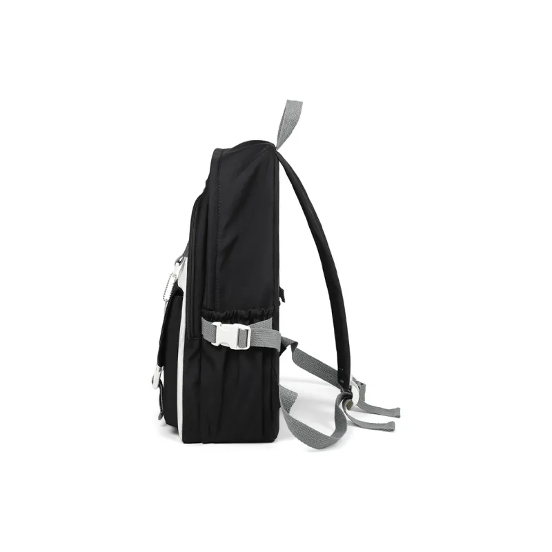 COMELY Nylon Fabric Backpack Tubas Unisex White & Blue/Black-8