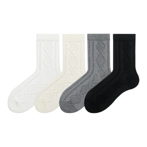 Hello Monday Mid Calf Socks Women's 4 Pack