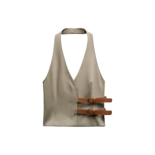 ZARA Tank Tops Women's Brown