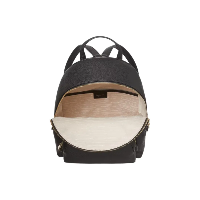 Kate Spade Hudson Leather Backpack Medium Size Women's Black-3