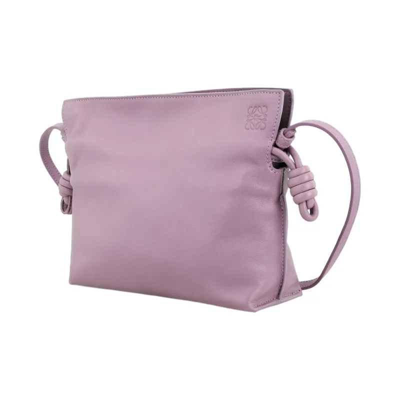 LOEWE Flamenco Cow Leather One Shoulder Crossbody Clutch Mini Women's Pink Purple-3