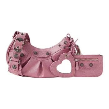 Balenciaga Le Cagole Canvas One Shoulder Handbag Crossbody Bag Extra Small Women's Pink