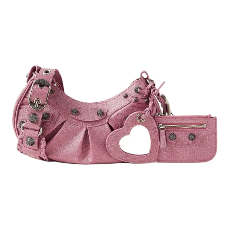 Balenciaga Le Cagole Canvas One Shoulder Handbag Crossbody Bag Extra Small Women's Pink-0