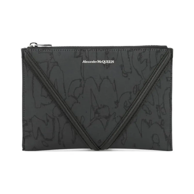 Alexander McQueen Nylon Clutch Small Size Men's Gray-0
