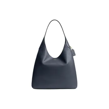 COACH Brooklyn Natural Grain Leather Hobo Bag, Handbag, Shoulder Bag Large Size Women's Brass Panel Denim